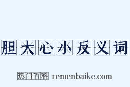 胆大心小反义词是什么意思的图片